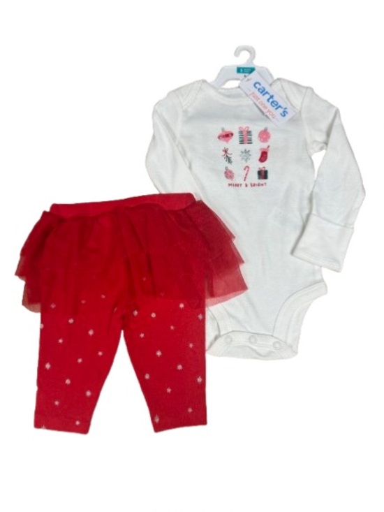 Just One You By Carters Other - 044K Carter's Baby Girl "Merry & Bright" Bodysuit & Tutu Pant Set - Size: 3 mo.